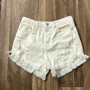 White denim shorts